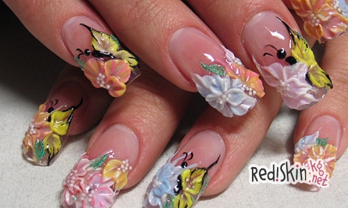 Акриловая лепка на ногтях