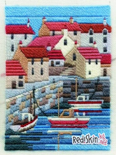 Вышивка длинный стежок или long stitch