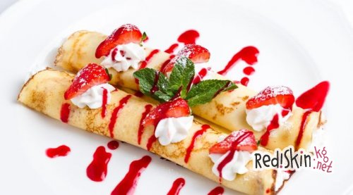 Блинчики с творожно-фруктовой начинкой