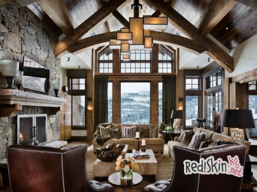 Интерьер дома в стиле шале