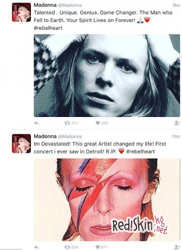 Мадонна, Шер, Дэвид Бекхэм, Рассел Кроу, Игги Поп и другие звезды о смерти Дэвида Боуи