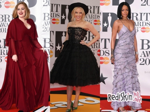 Поп-дивы Кайли Миноуг, Рианна, Адель и другие звезды на красной дорожке BRIT Awards 2016