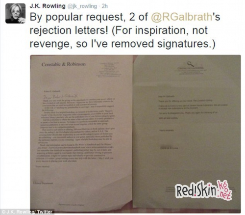 При попытке опубликовать свой новый роман инкогнито, Джоан Роулинг посоветовали пойти на литературные курсы или заняться чем-то другим